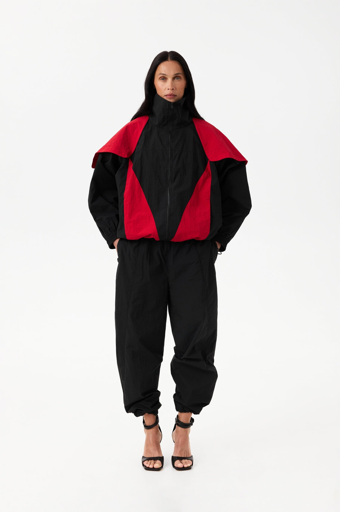 Black-red windbreaker