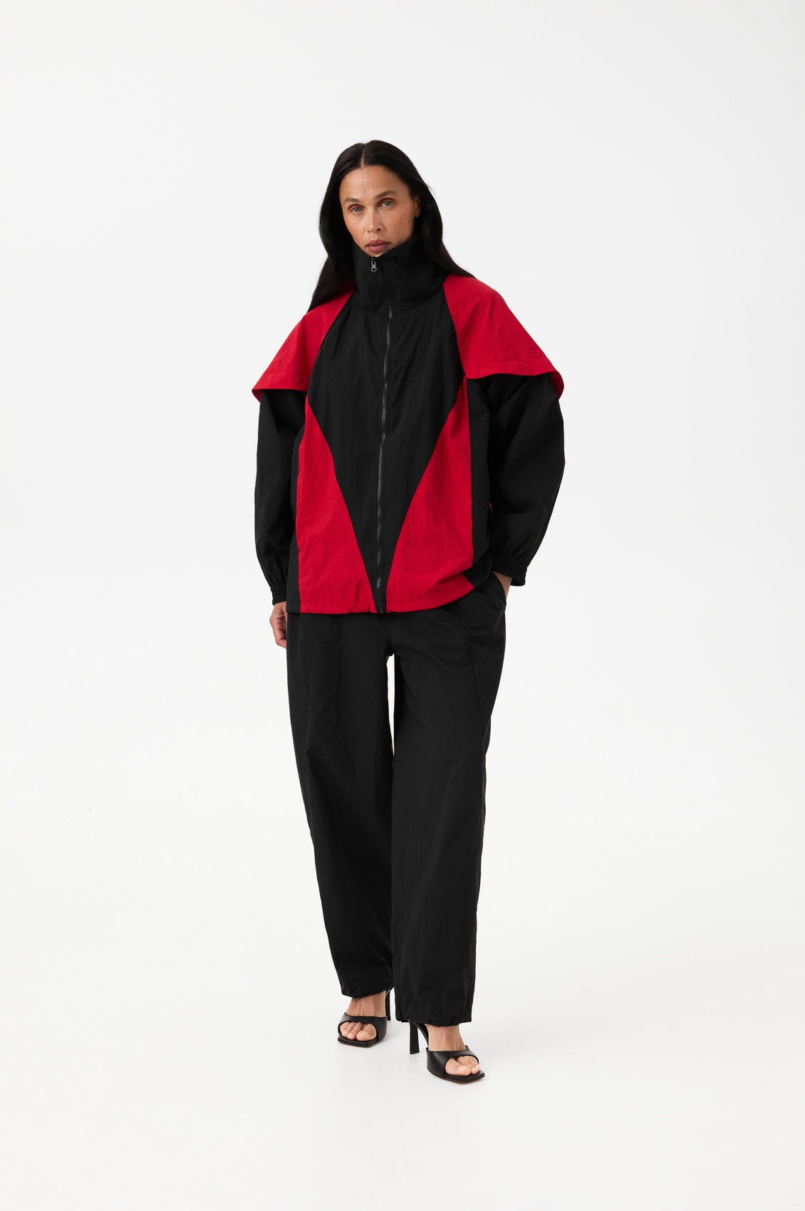 Black-red windbreaker