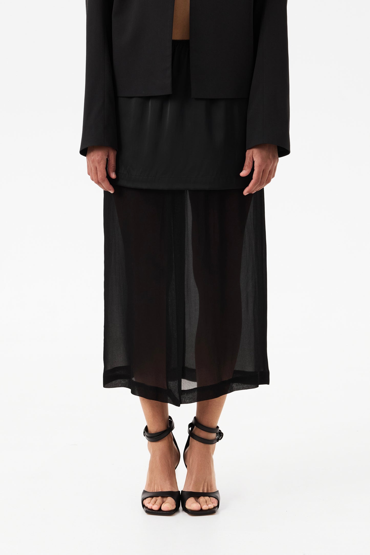 Mini silk skirt