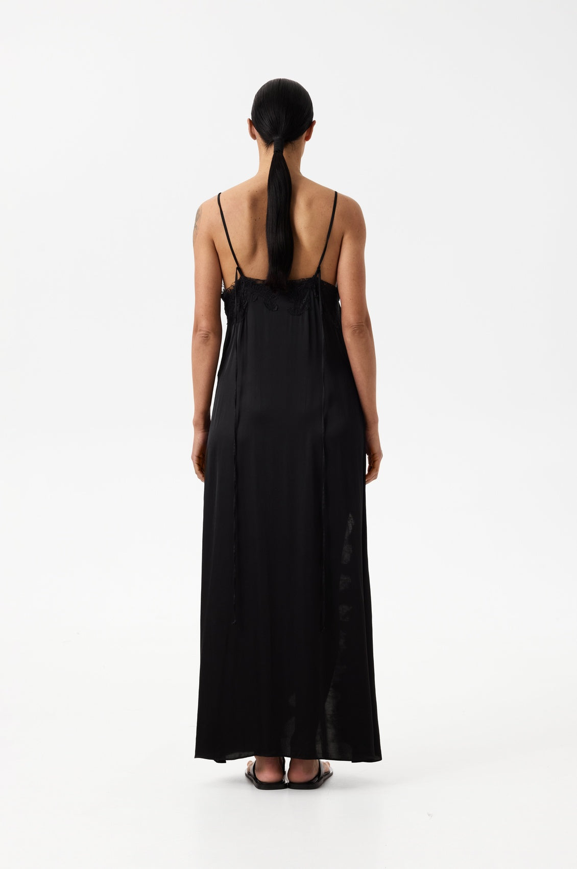 Silk dress with French laces