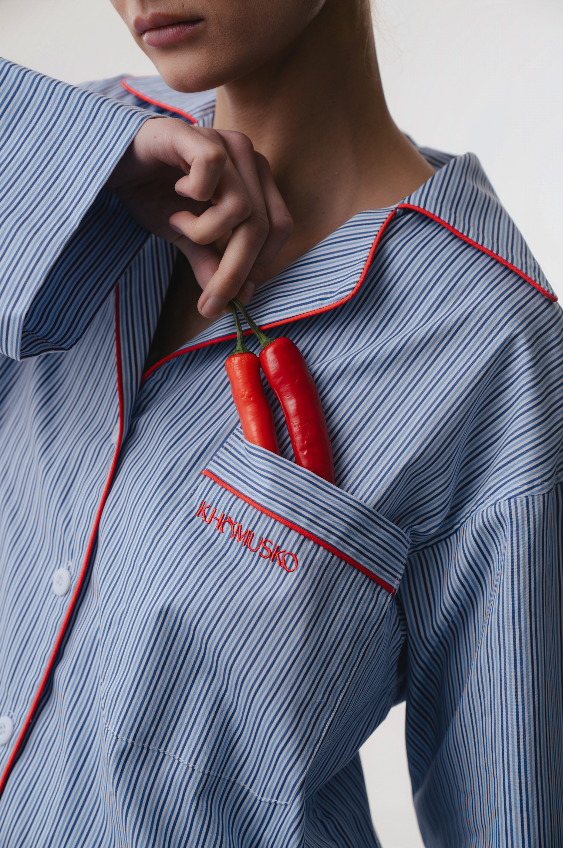 Blue striped shirt