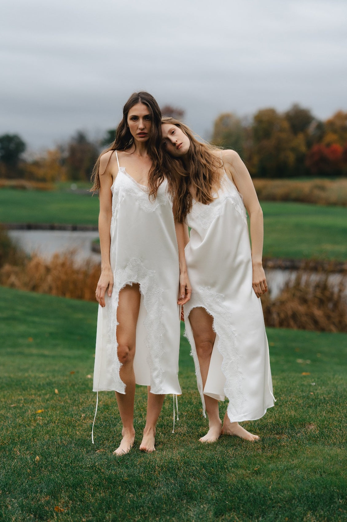 White silk dress