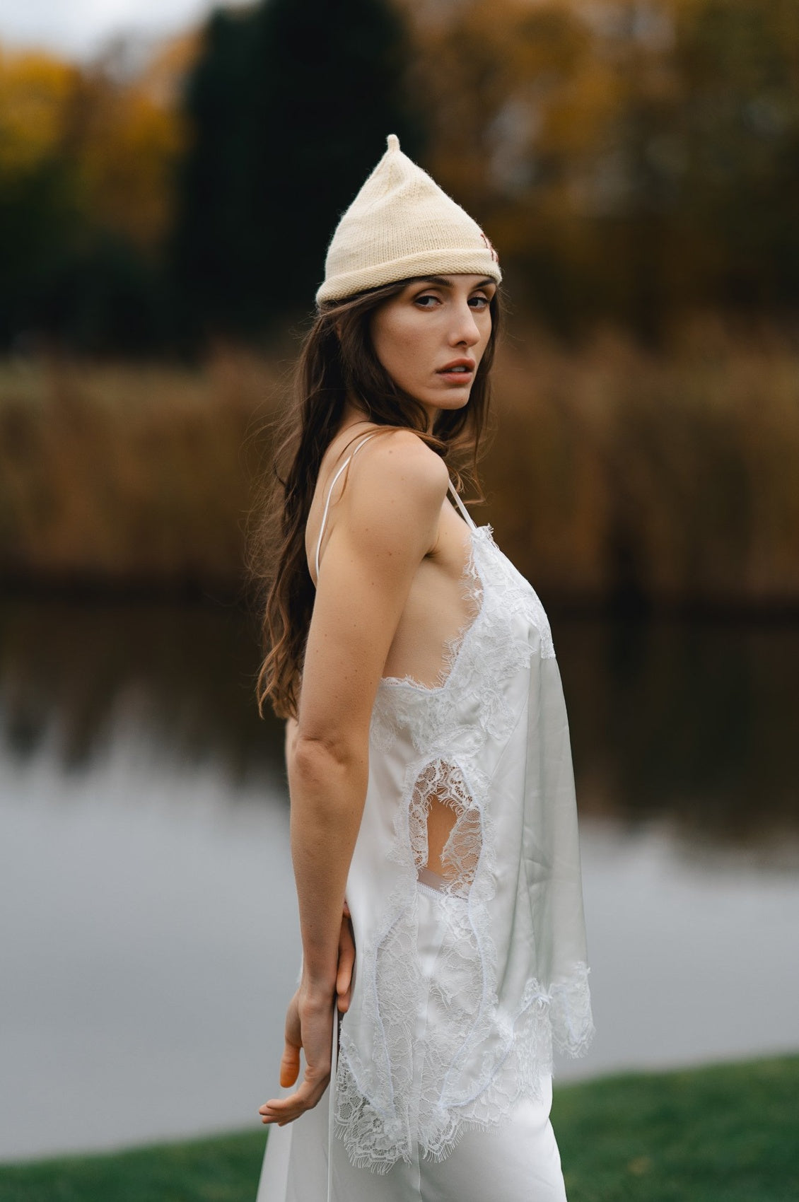 Ivory silk top
