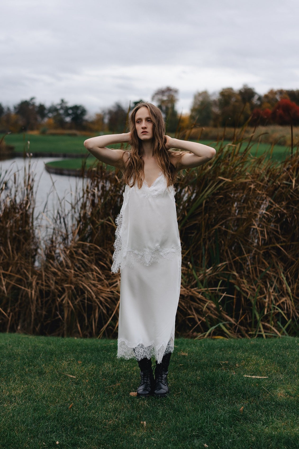 Ivory silk top
